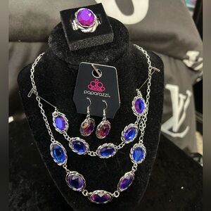 Paparazzi Blue and Purple Necklace Set